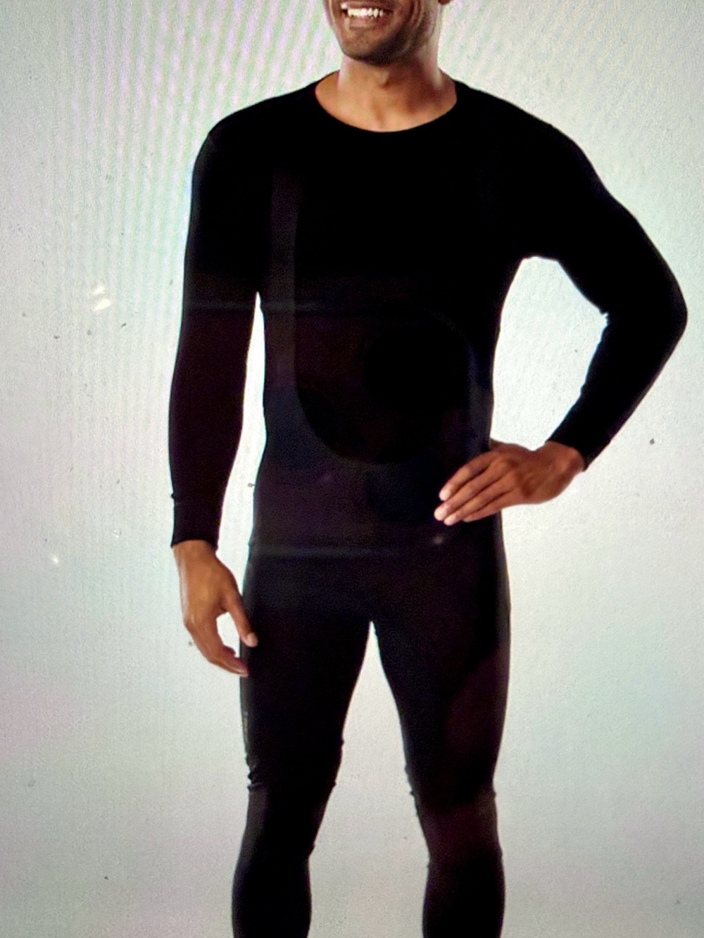 Men's Black Thermal Base Layer Top and Bottom Set cycling Trek